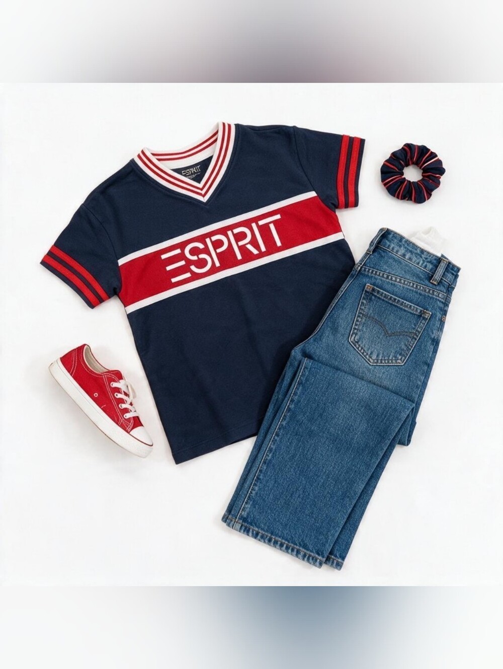 Rare Kids Esprit Color Block Polo in Blue & Red Like New